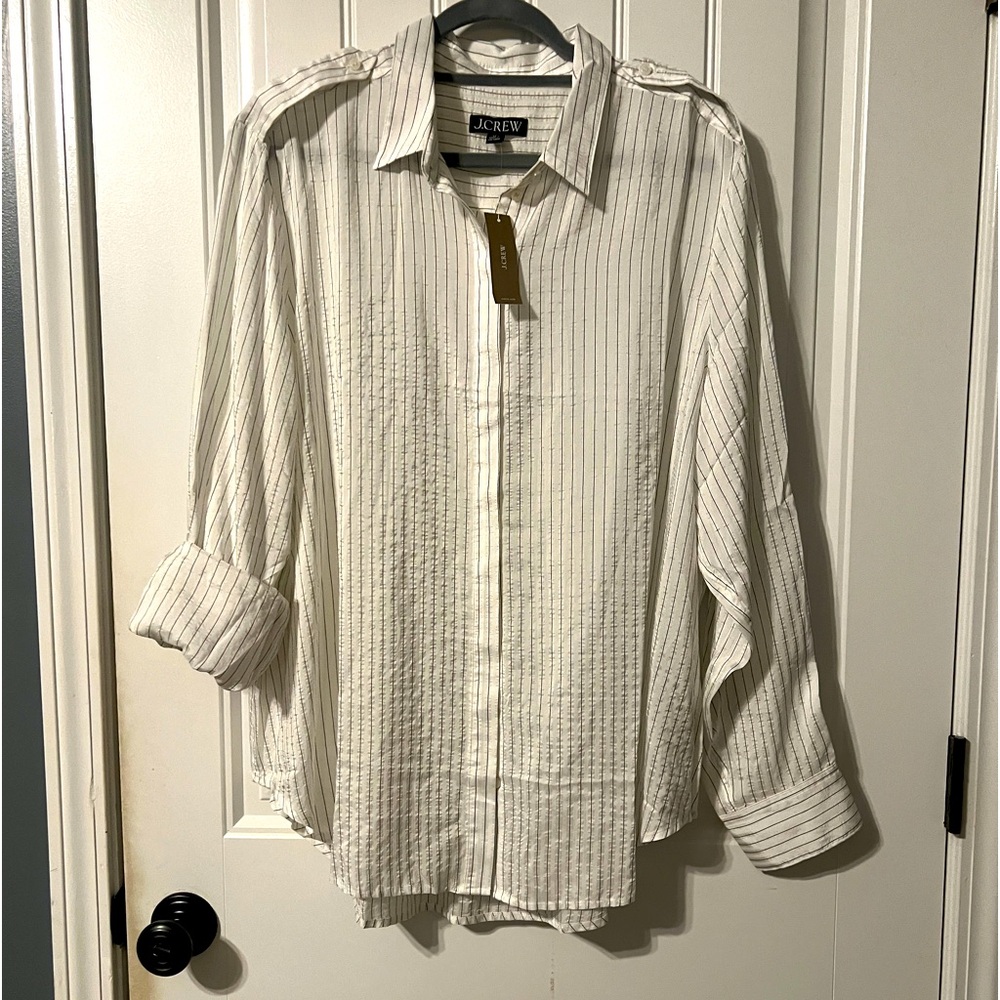 J.CREW WOMEN’S CREPE SILK FEEL DRESS SHIRT- SIZE 2XL-- WORN TWICE